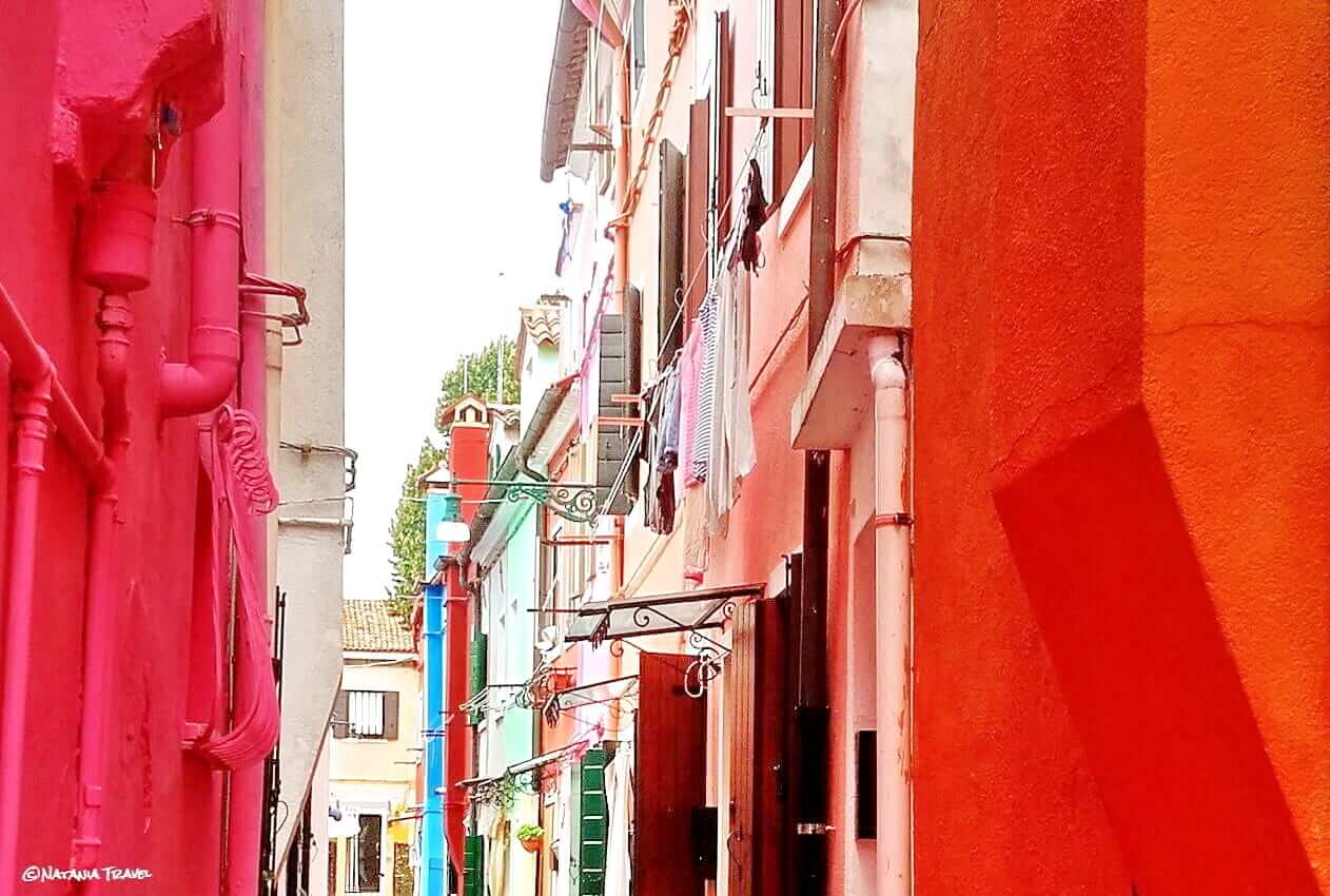 The narrow street in Burano