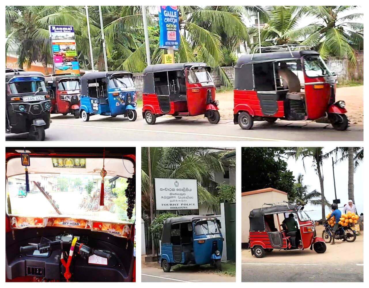 Tuk-tuks on the road, Sri Lanka