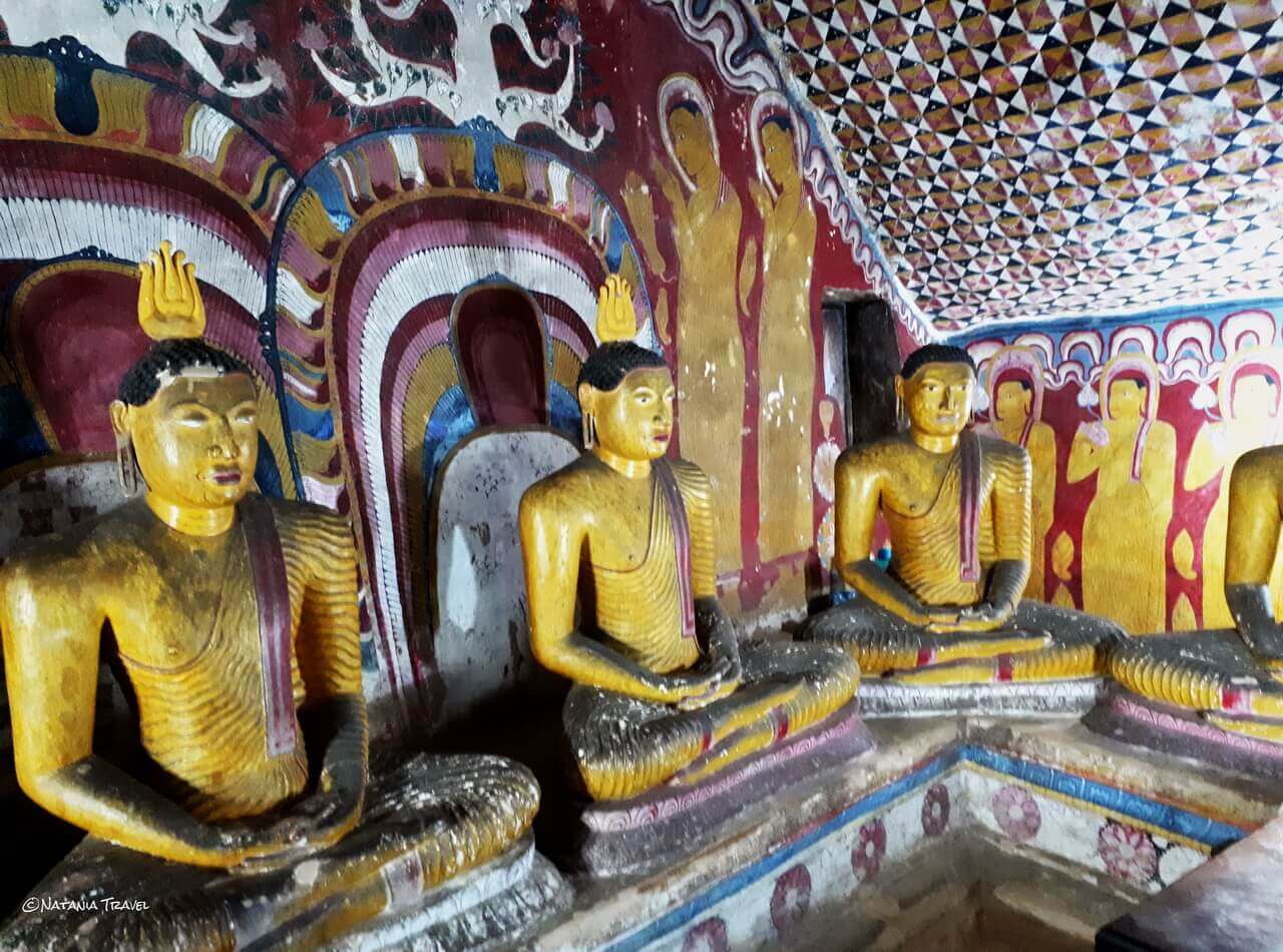 Buddha Statues in a Meditative Pose Dambulla Cave 4