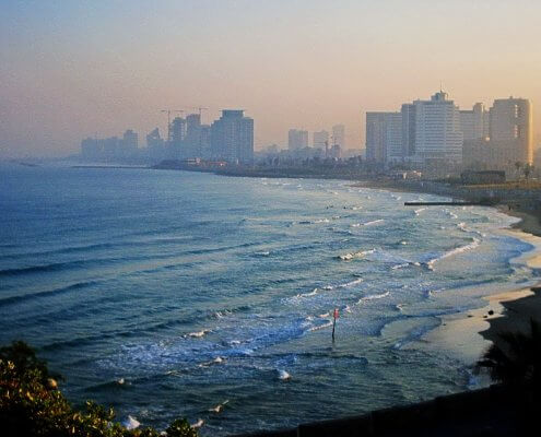 The coastline of Tel-Aviv