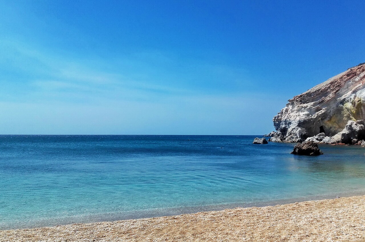 Paliochori, Deep blue beach, Plaže Milosa