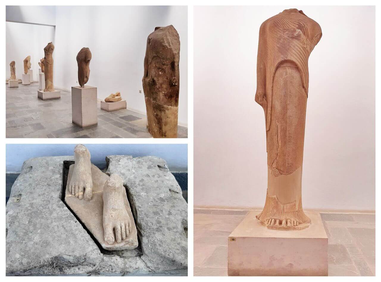 Statues and feet of the kouros, Samos Archaeological Museum, Vathy