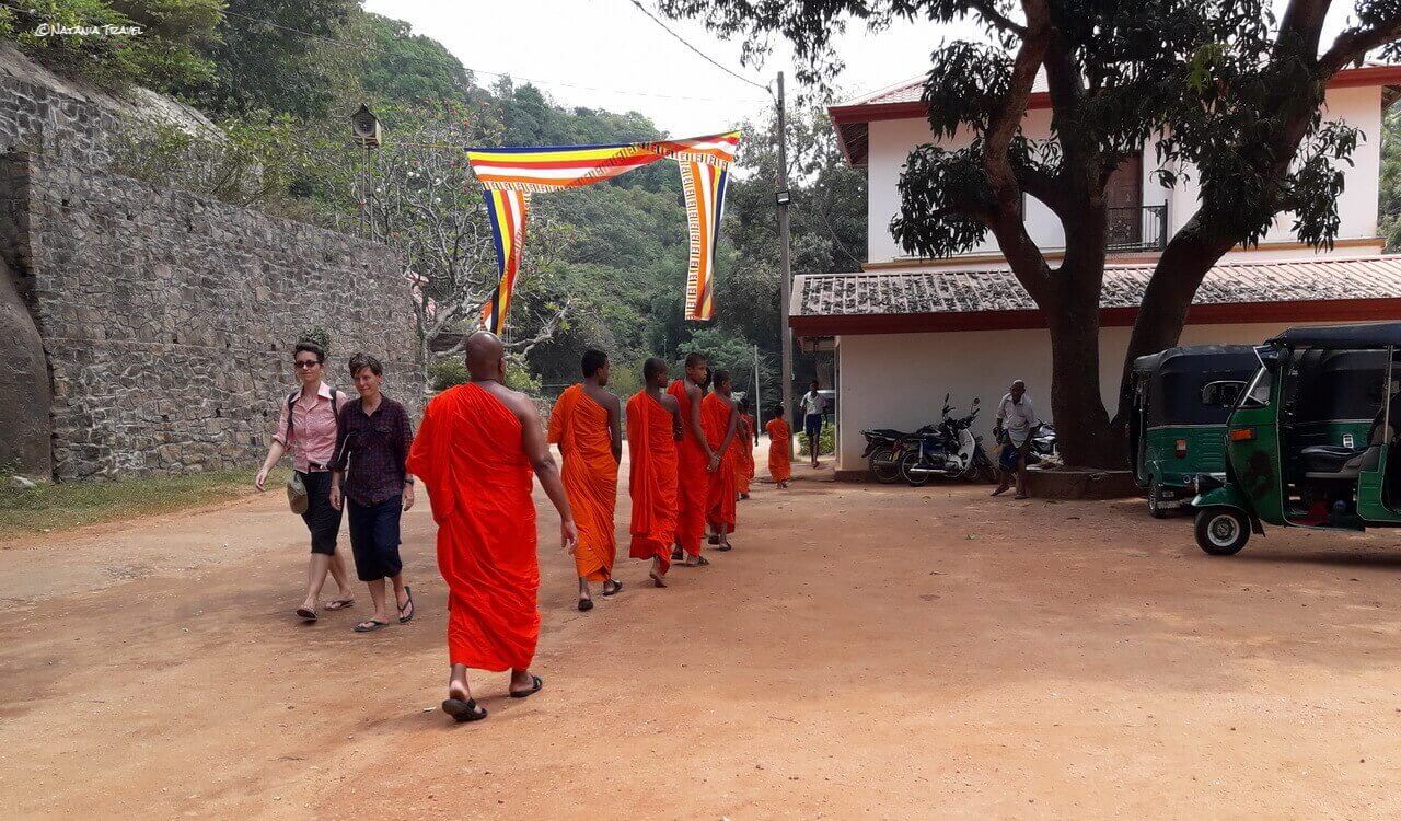 Monks in Dambulla Complex