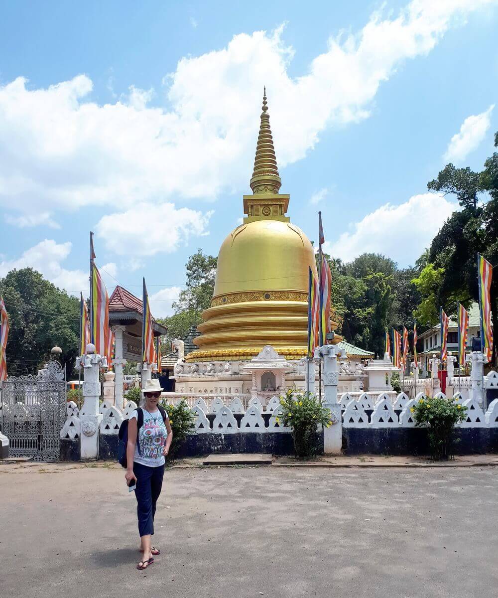 Golden Coloured Bell shaped Pagoda Golden Temple Sri Lanka