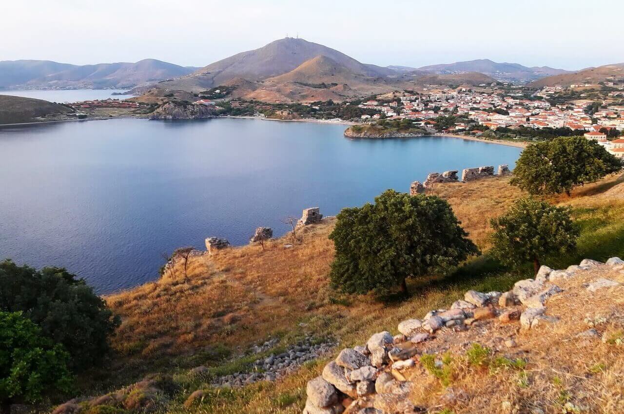Panoramic view from the Myrina castle, Lemnos