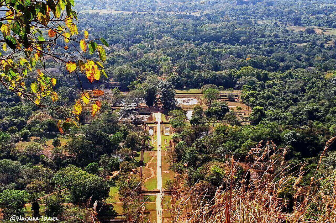 The view of the Sigiriya gardens, Sigirija