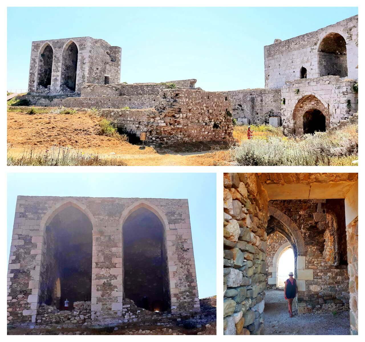 Building with arched windows.. Methoni castle
