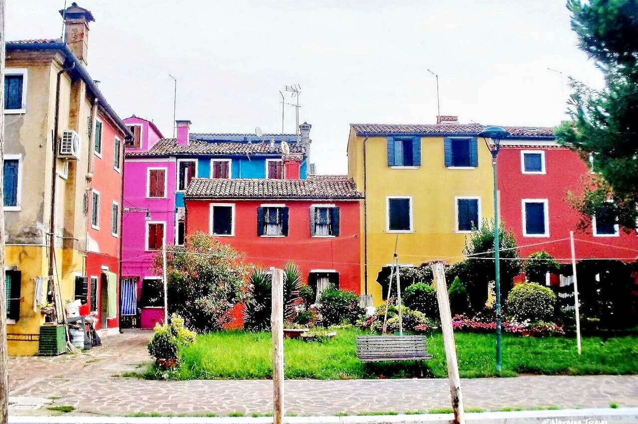 The colourful Burano houses