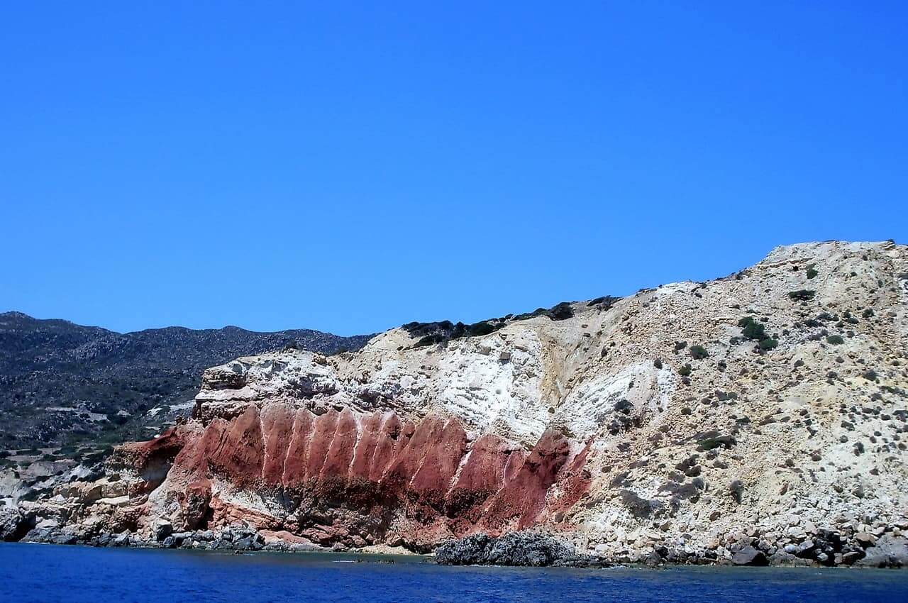 Red Volcanic Rocks Milos Island