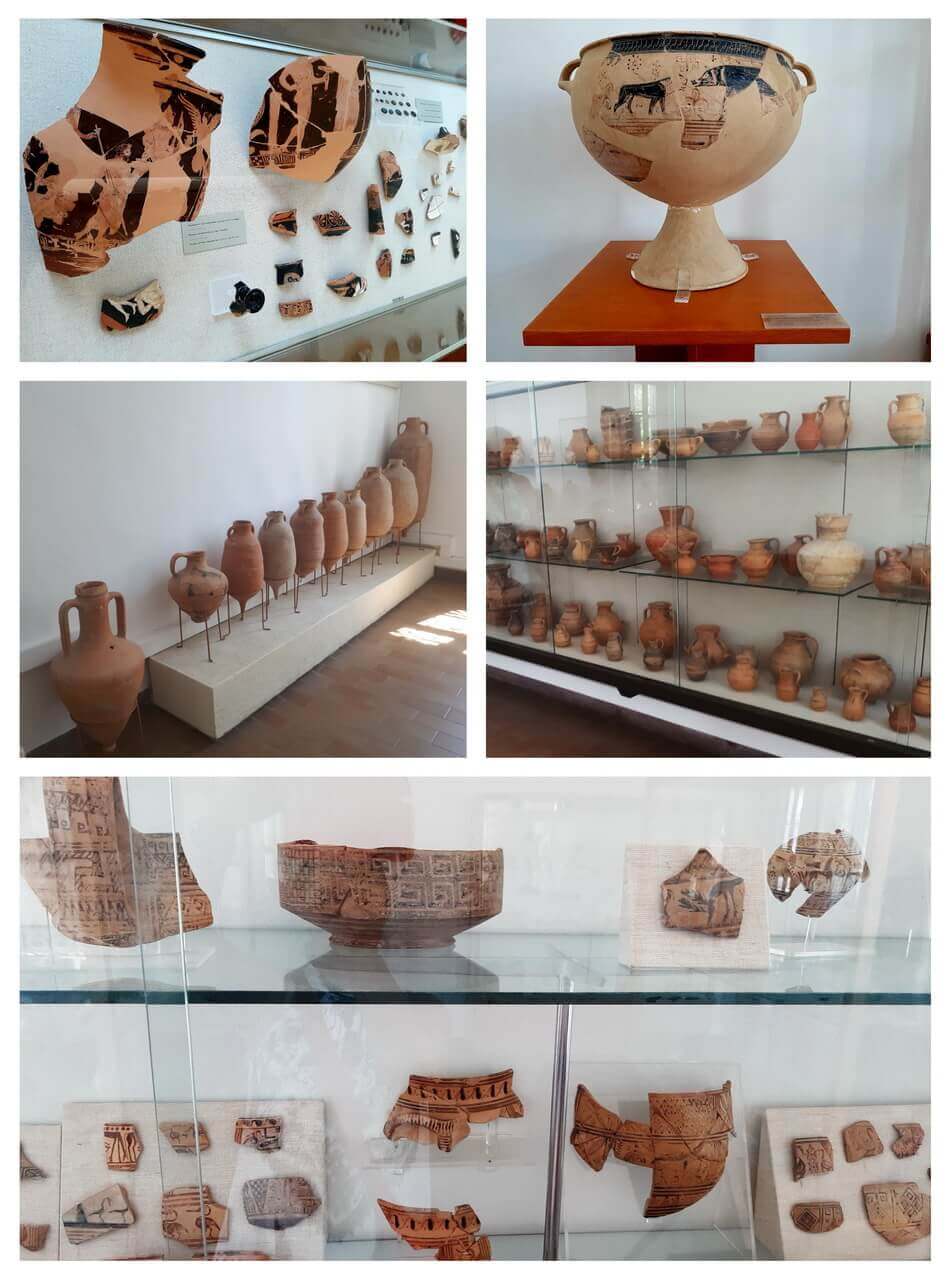 Pottery items, Samos Archaeological Museum in Vathy