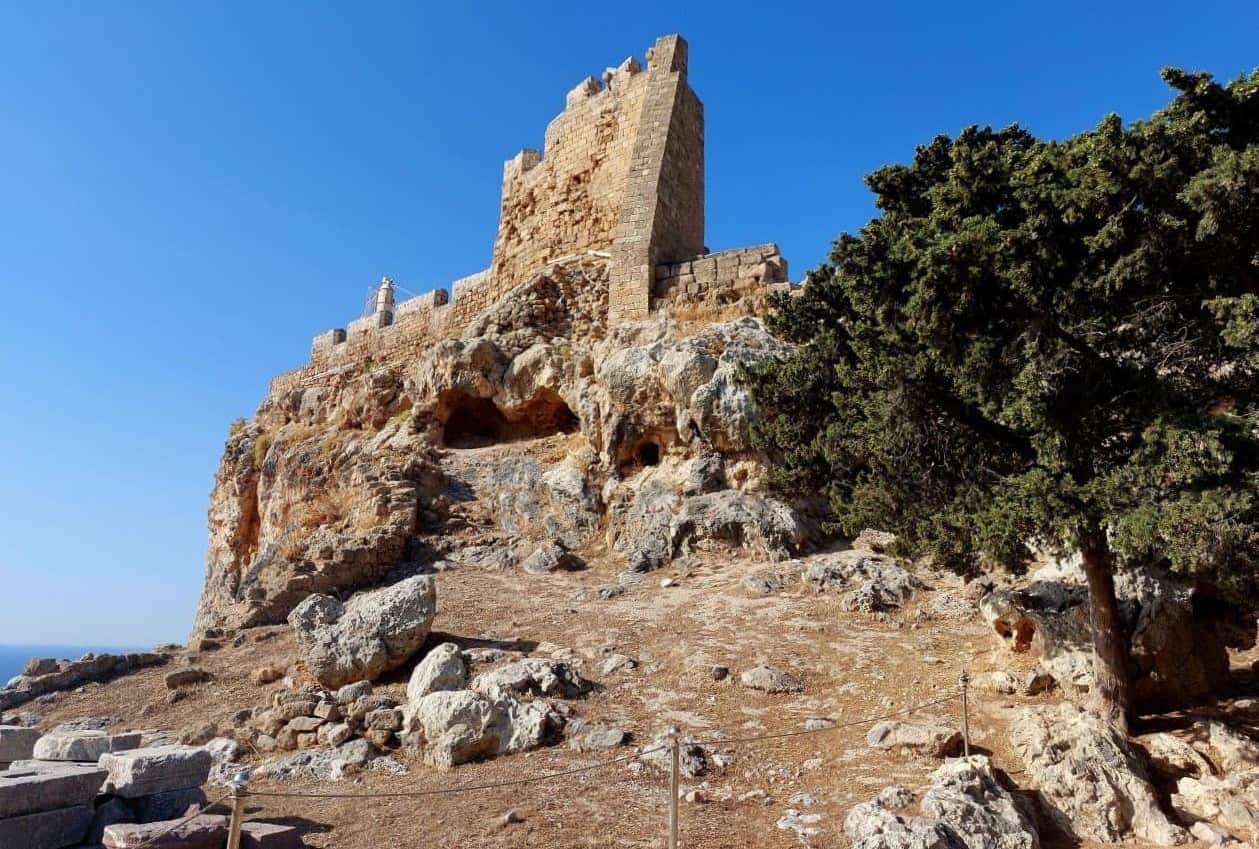 Rhodes Lindos Acropolis Wall