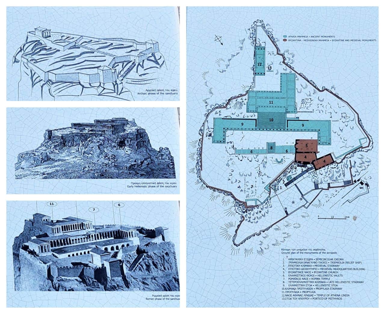 Rhodes Lindos Acropolis Map and Views
