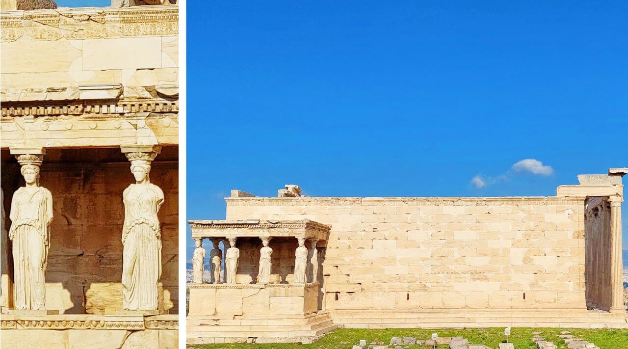 The Erechtheion or Temple of Athena Polias with caryatids