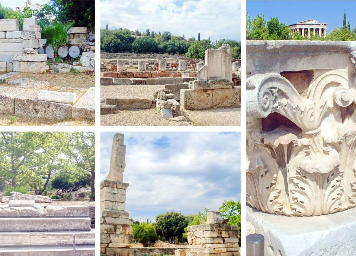 Athens, Remains of various buildings in the Ancient Agora