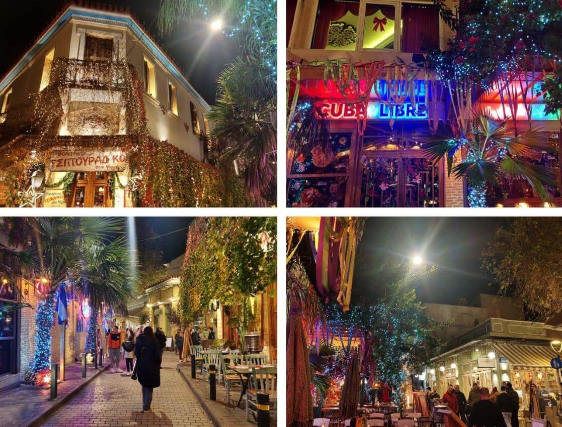 Scrolling around the Psiri quart by night