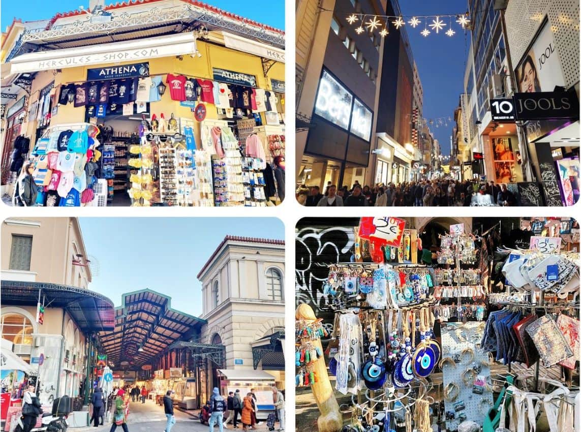Athens, shopping souvenirs, Ermou Street and Varvaikos market