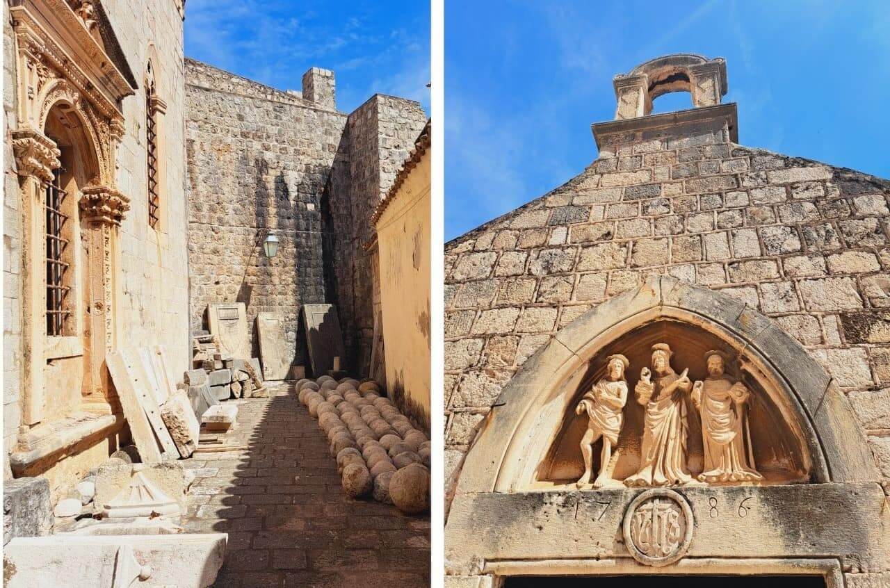 Dubrovnik, Cannonballs and Chapel of St Luka