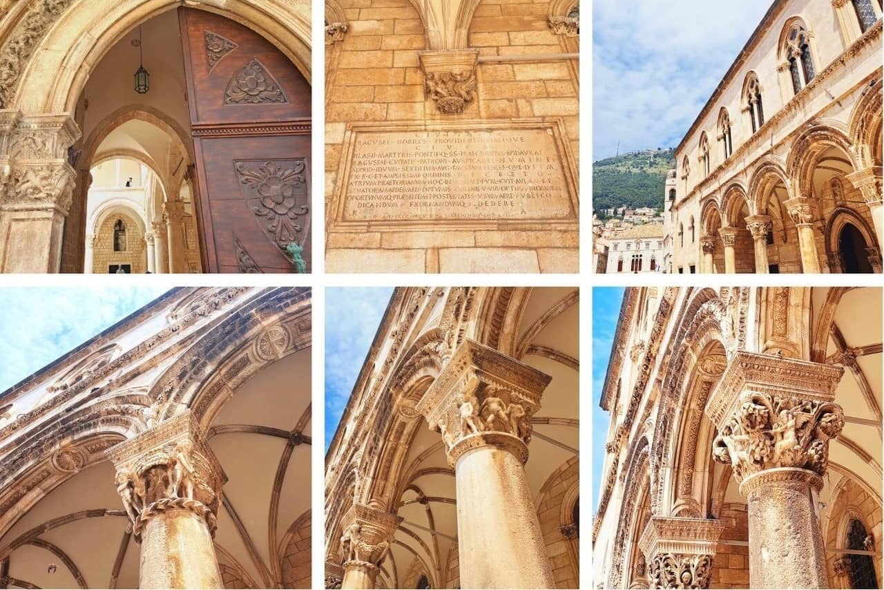 Dubrovnik, the carved columns of the Rector Palace