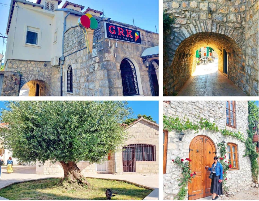 Trebinje Old Town: Grk Café-pastry shop; 300 years old olive tree