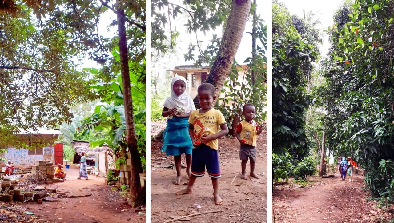 Zanzibar, Kids and locals in Jambo Spice Farm Dole