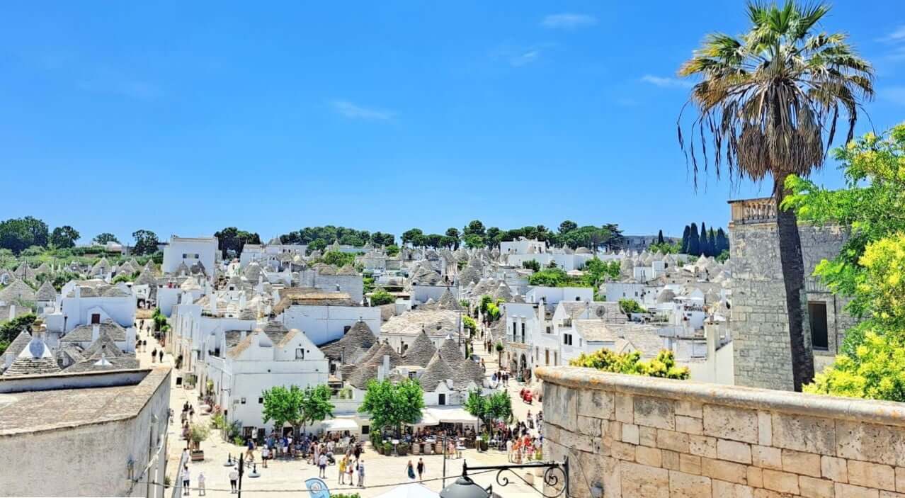 Alberobello, a view of Rione Monti from the Belvedere di Santa Lucia