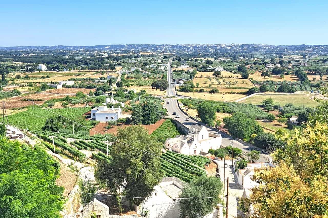 Panoramic view of the Valle d'Itria, from the Locorotondo belvedere