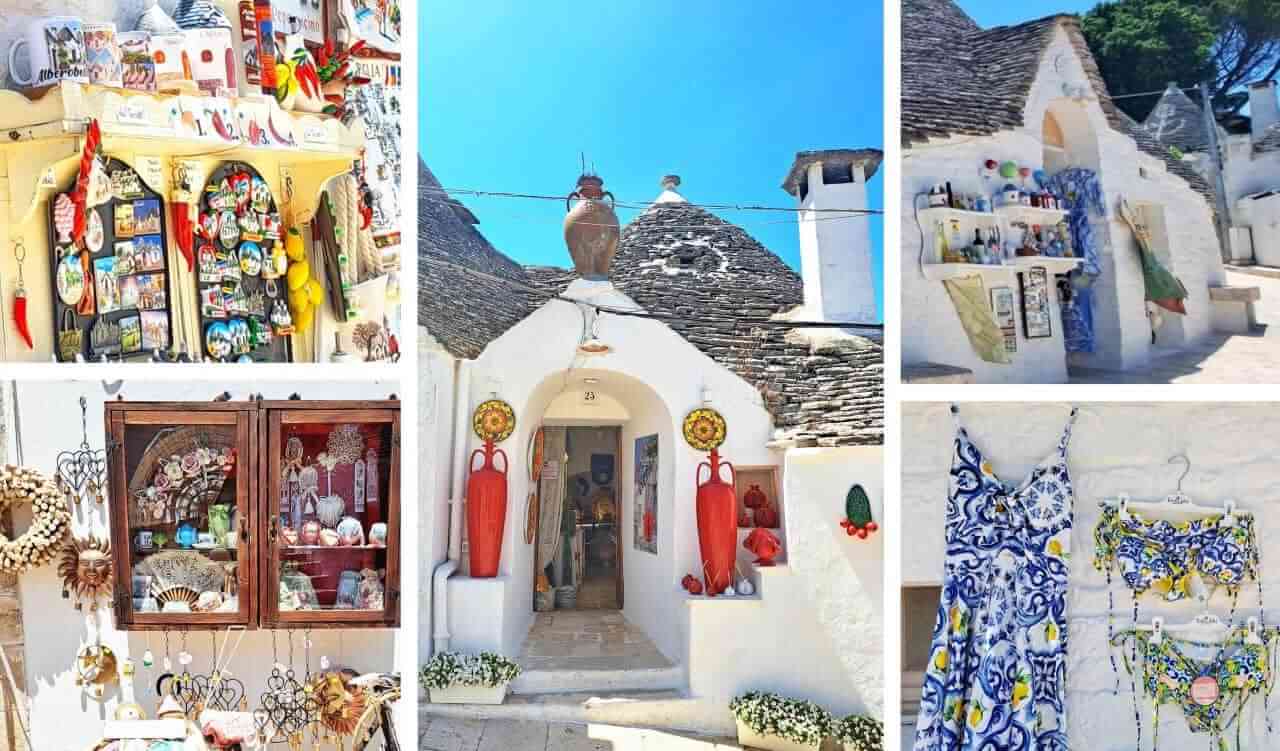 Shops with souvenirs & clothes in Alberobello