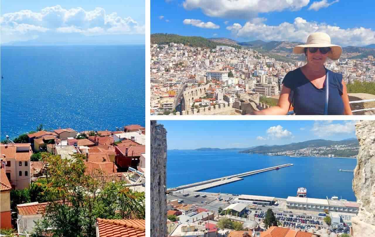 Kavala, a view of the town and blue sea