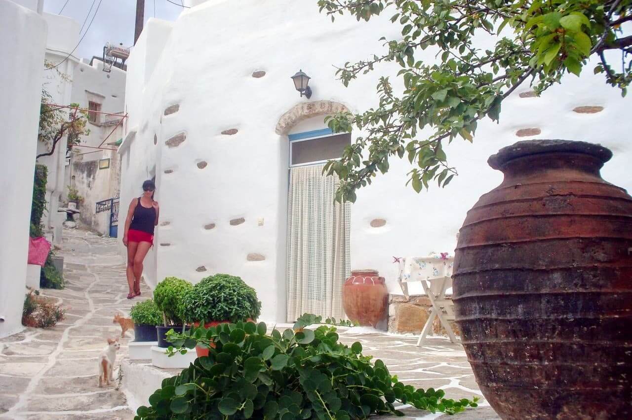White houses in the village of Lefkes, Paros