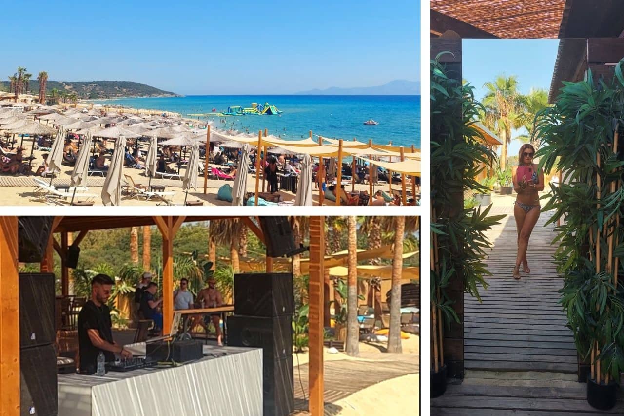 Relaxing time on the Breeze Beach Bar, the Ammolofi Beach