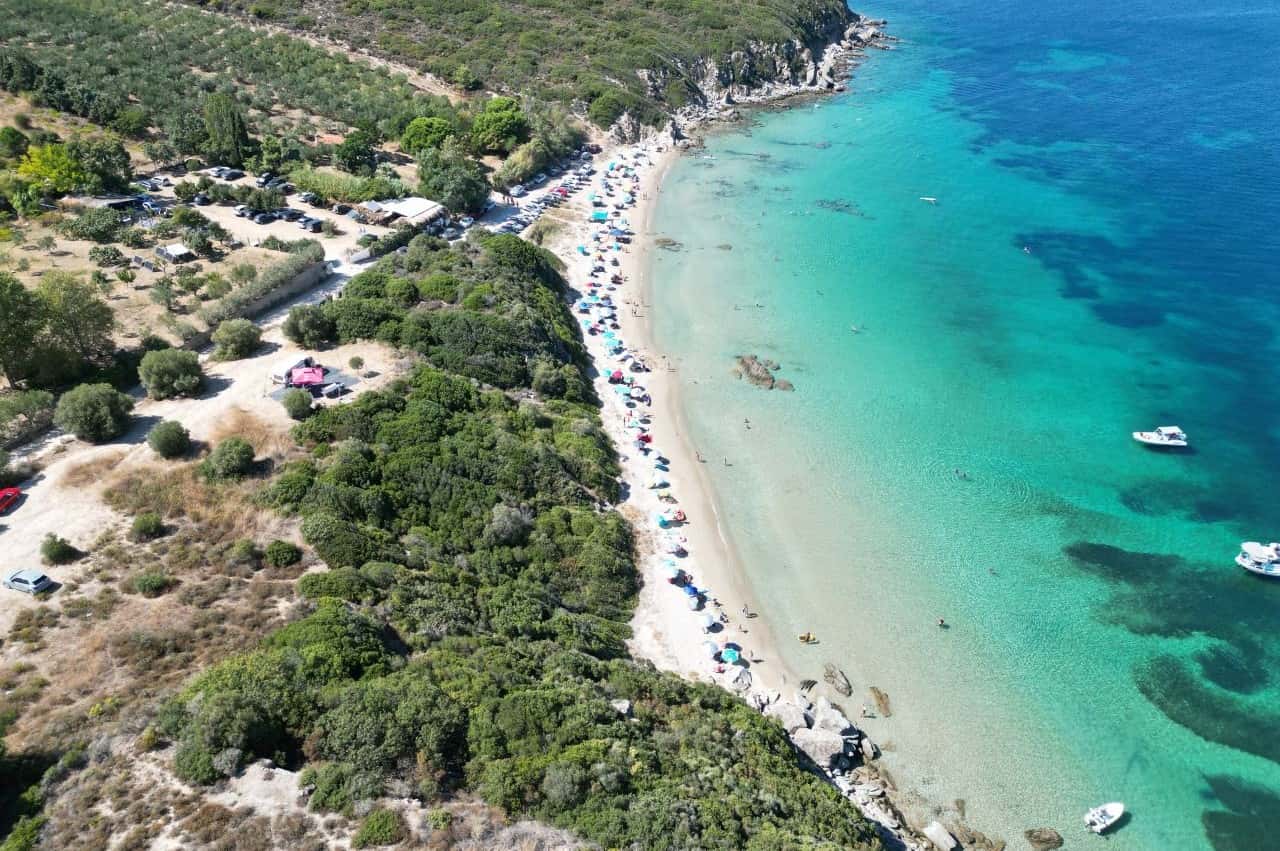 A drone view of the Vrasidas Beach, Greece
