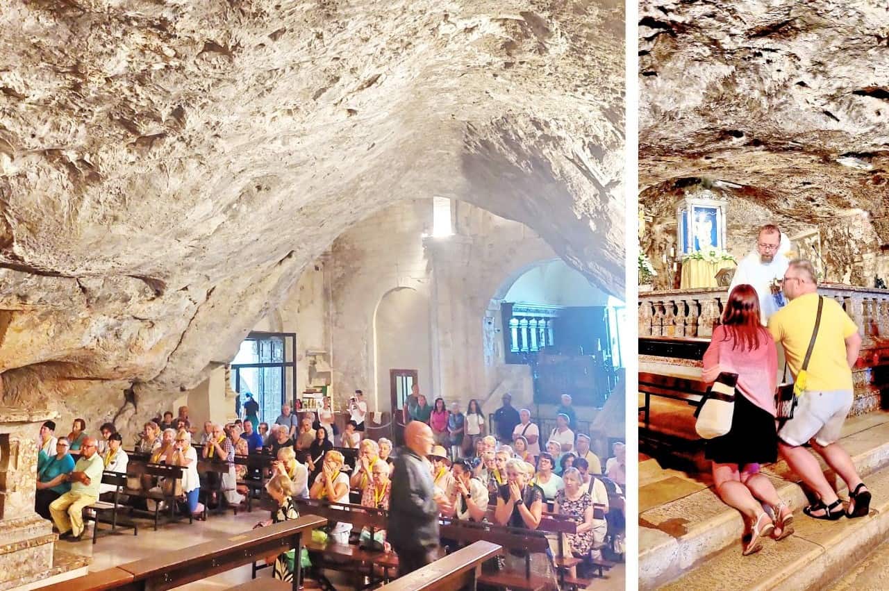 Monte Sant Angelo, Pilgrims in the Sanctuary of San Michele, Monte Sant'Anđelo, Svetilište Arhanđela Mihaila