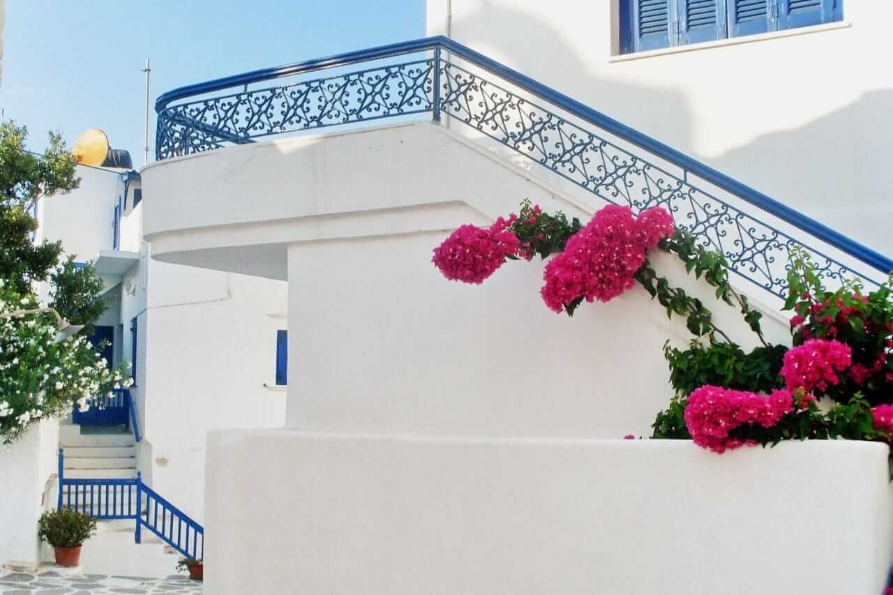 Paros, Parikia house with flowers