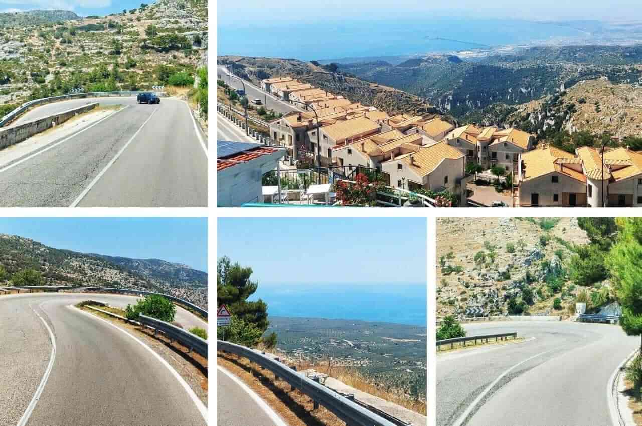 Winding road to Monte Sant'Angelo, Gargano, Puglia, Italy