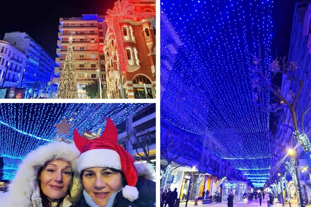 Thessaloniki, Agia Sophia Street during Christmas time