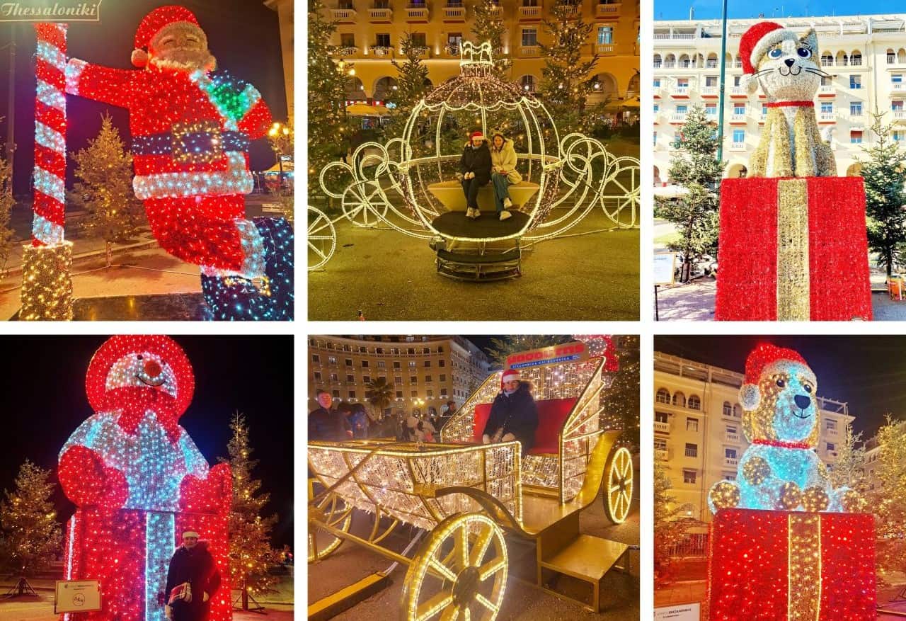Thessaloniki, New Year decorations on the Aristotle Square, December 2025