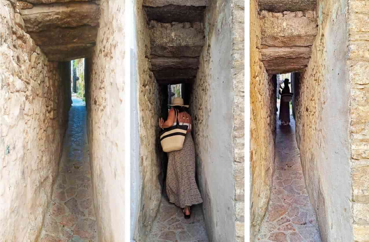 Puglia, Vico del Gargano, Vicolo dei Baci. Pulja, Viko del Gargano, uličica poljubaca