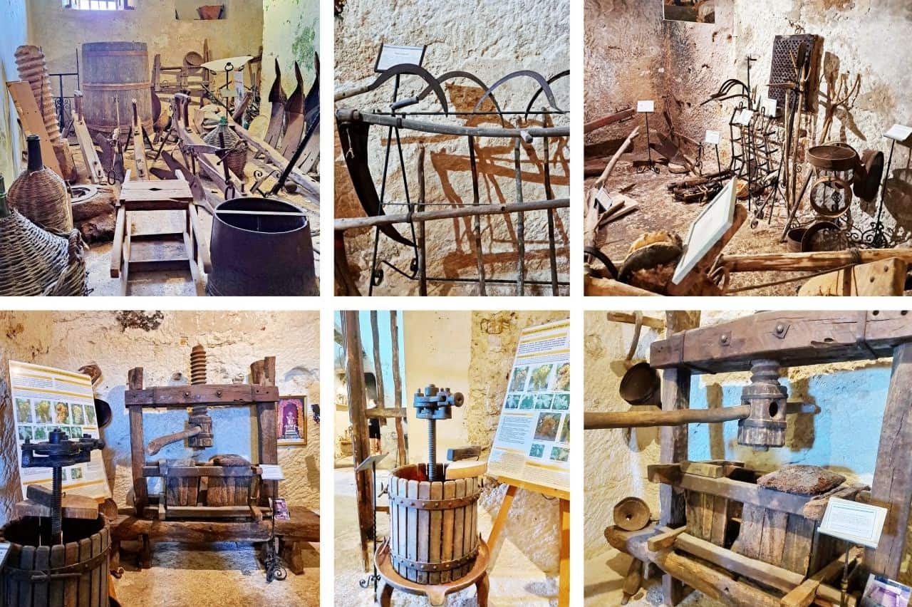 Vico del Gargano, various agricultural tools in Museo Trappeto Maratea