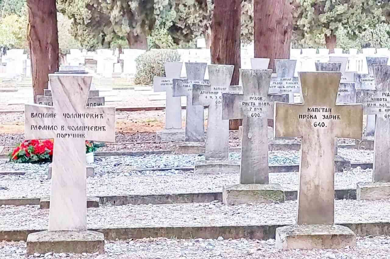Thessaloniki Zeitenlik, the Serbian Military cemetery, Serbian graves.