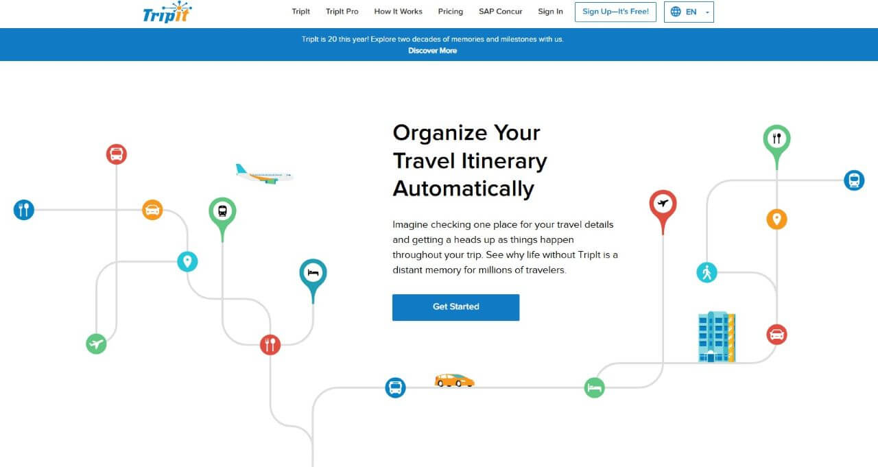 TripIt Travel Itinerary App