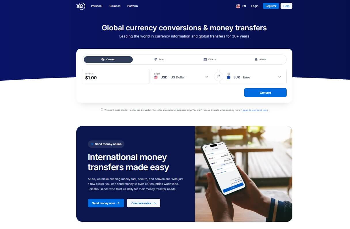 Xe Currency Exchange Rates and International Money Transfers, Travel apps
