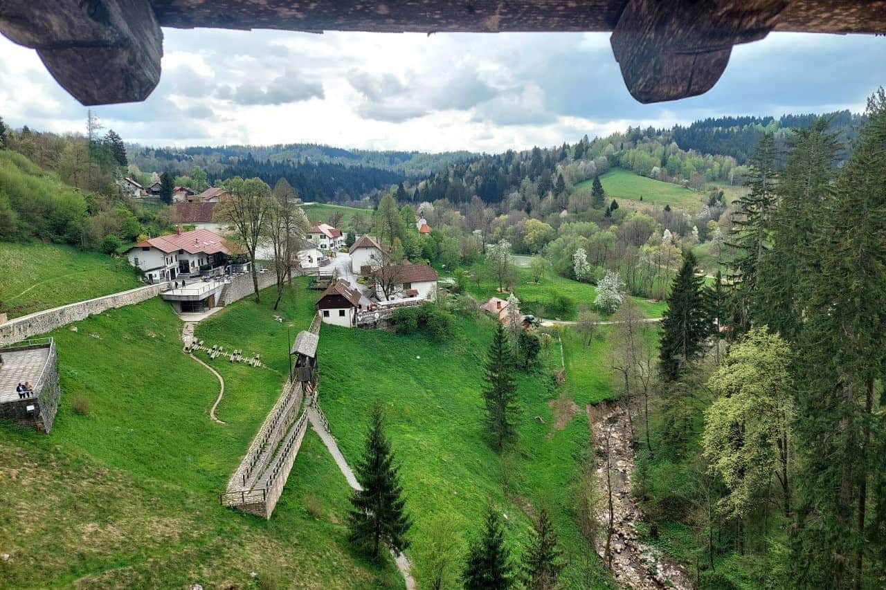 View of the valley from the Predjama Castle