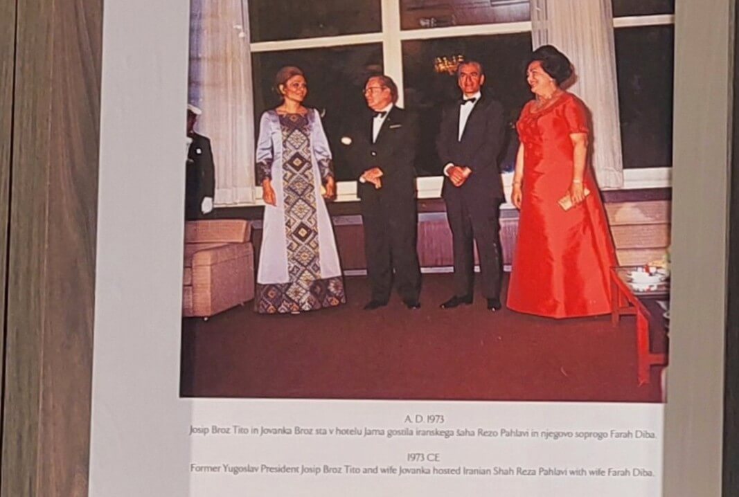  Slovenia, Hotel Jama, Josip Broz Tito with his wife Jovanka, hosted the Iranian Shah Reza Pahlavi with his wife, Farah Diba