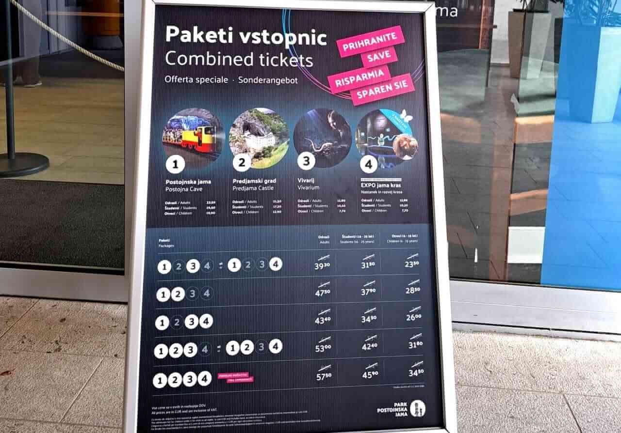 Postojna Park ticket prices, 2026