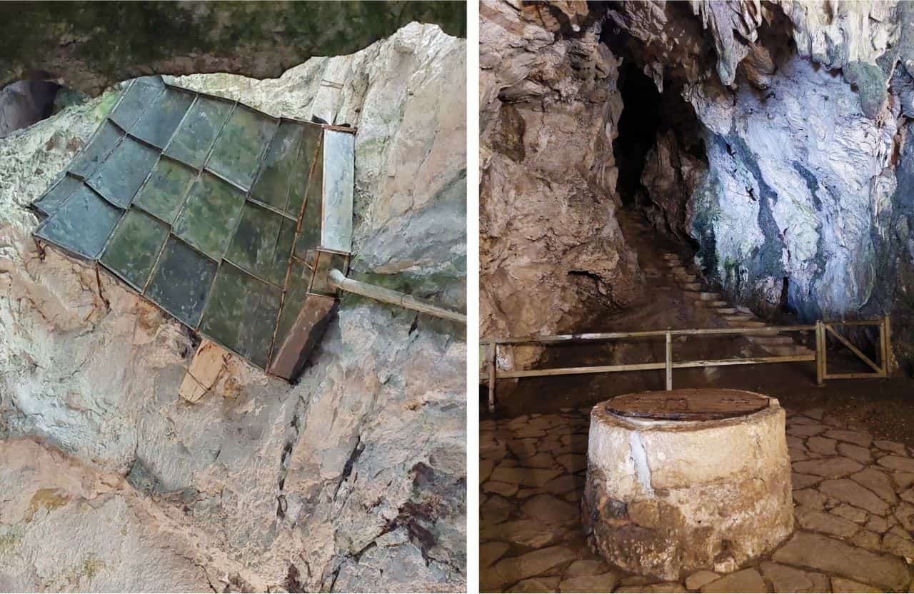 Water collector, well and the stairs leading to the secret tunnel