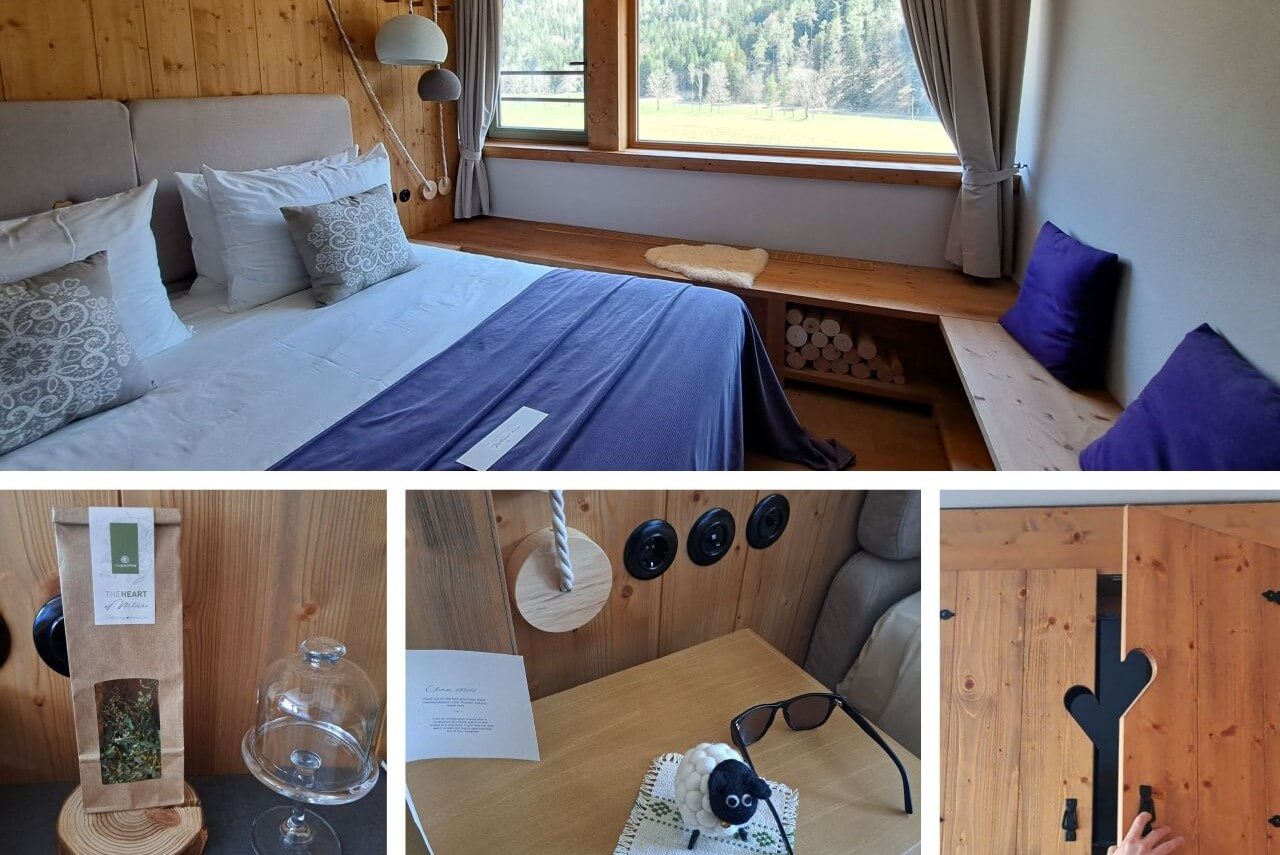 Master bedroom in the Corner Deluxe Apartment in the Vila Planinka