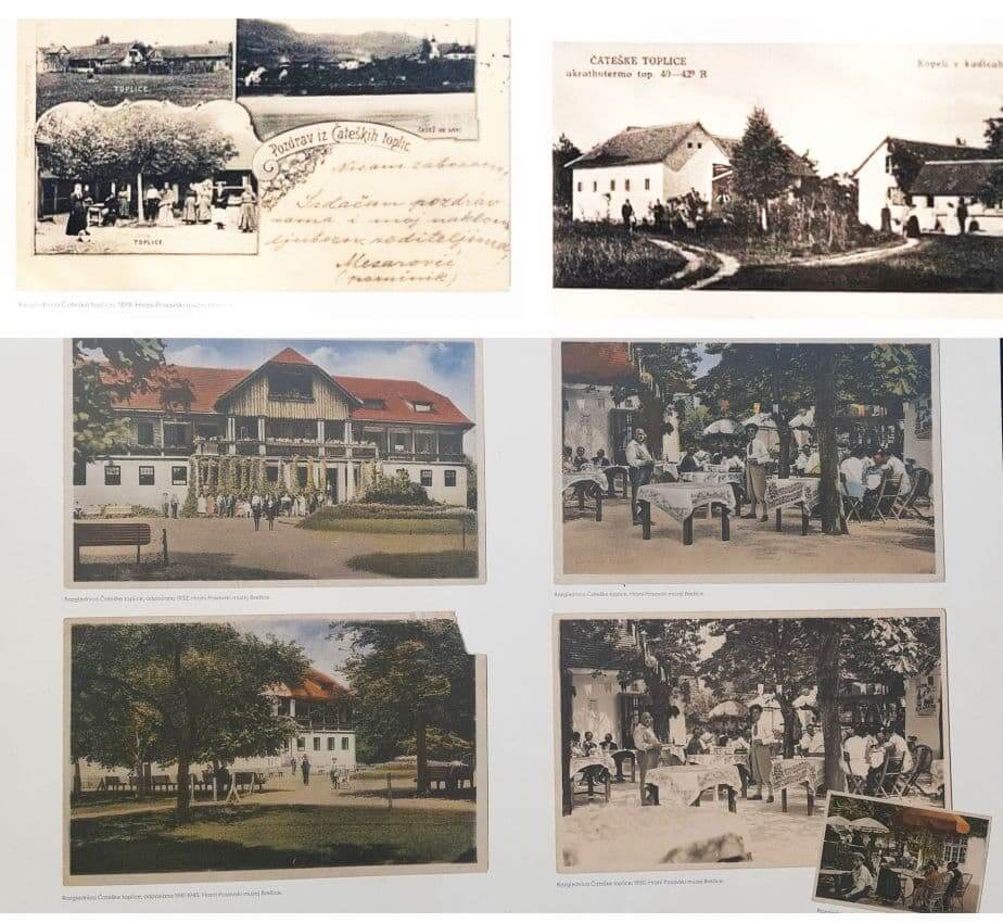 Terme Čatež in 1899, and the postcards from 1930-1940s