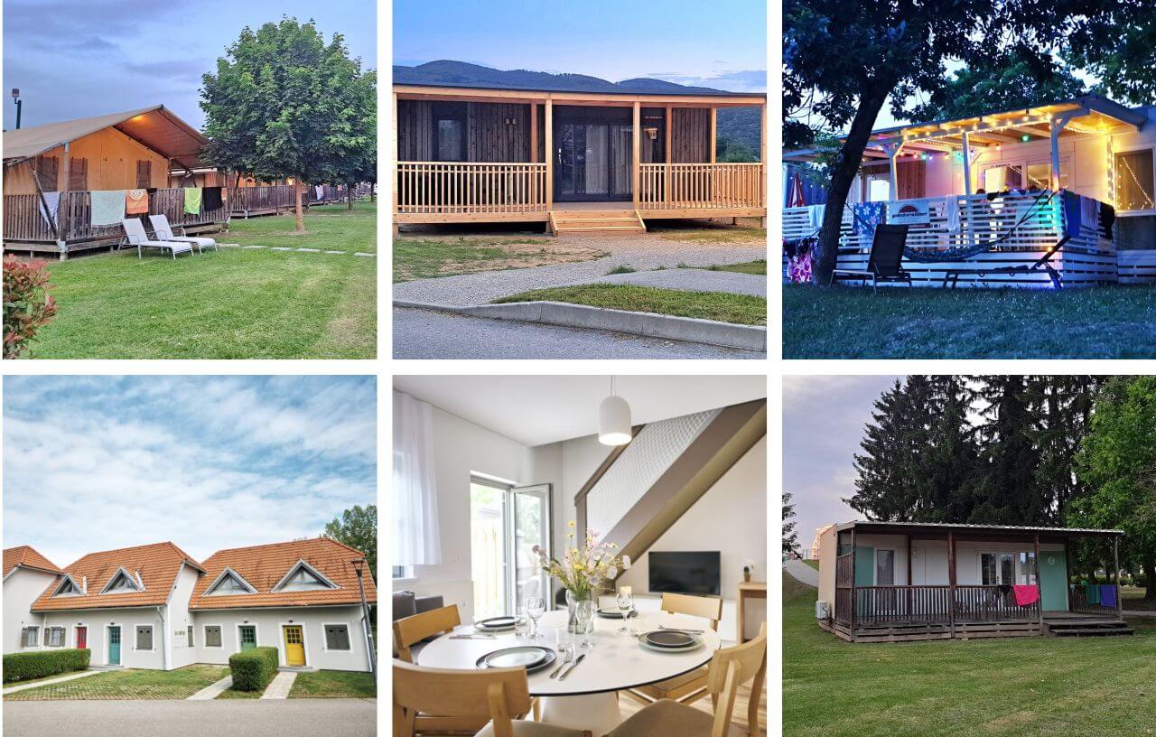 Various mobile houses in Terme Village, photo promo and Natania Travel