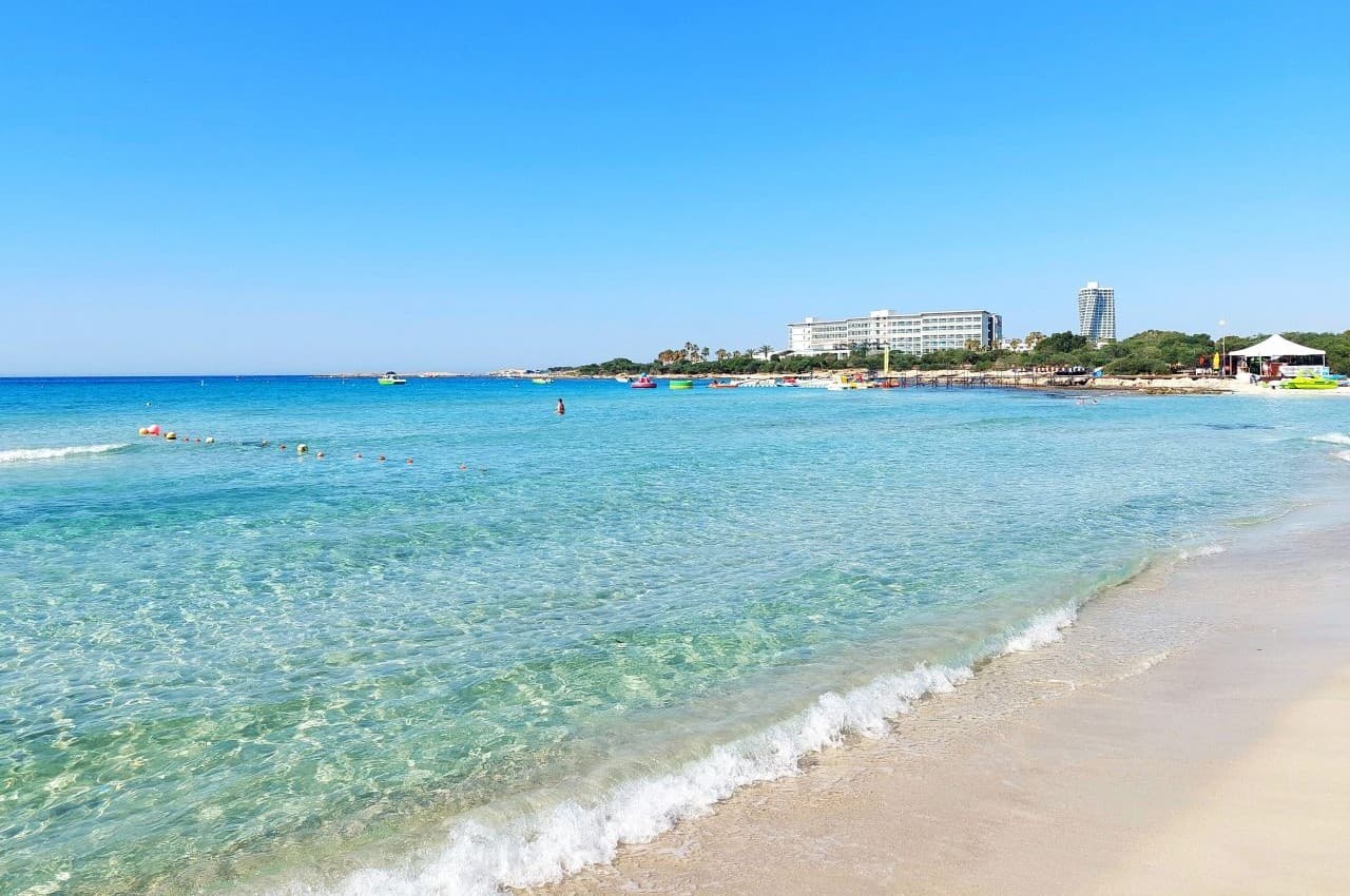 beaches in Cyprus. Landa Beach and crystal clear water