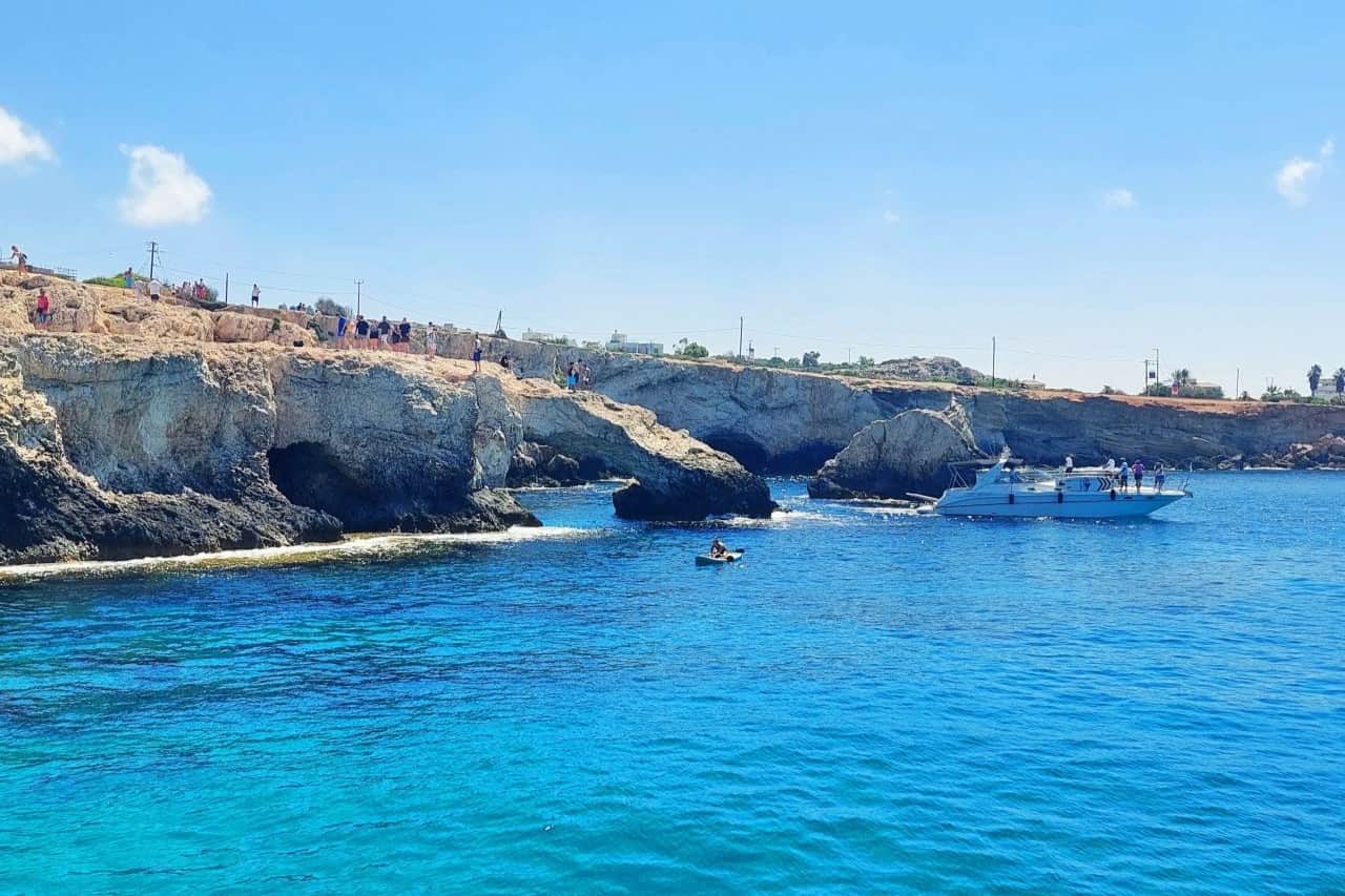 Cyprus, a view of the Bridge of Love from the sea